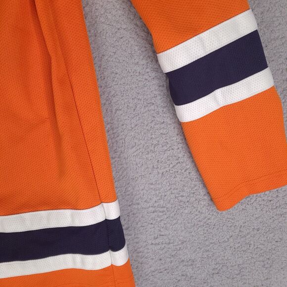 Vintage Results Hockey Jersey Mens Large Orange IV League Embroidered Shirt - Picture 6 of 14